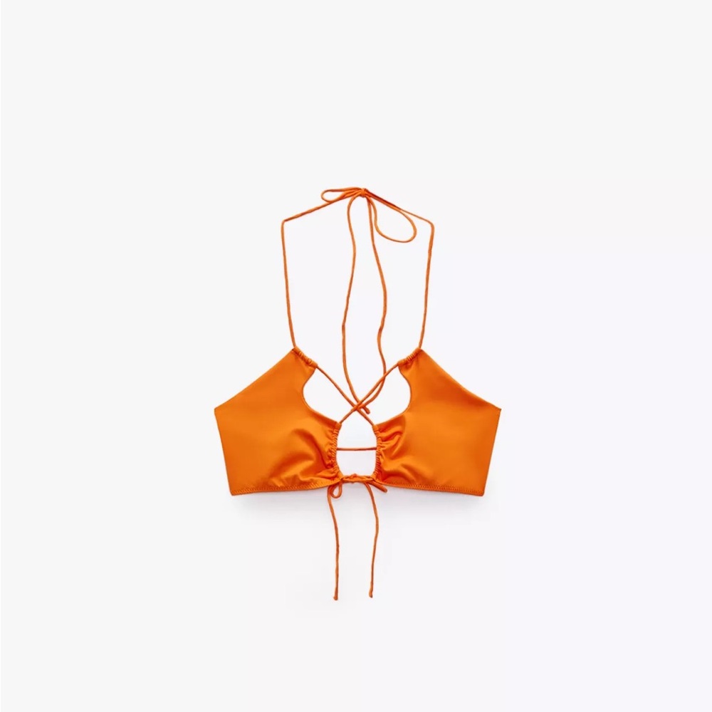 Zara orange strappy bikini